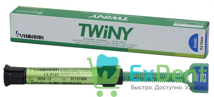 TWiNy Enamel Clear (Эмаль прозрачная) E2 - светополимеризуемый композит для коронок и мостов (4.8 г) - фото 36406