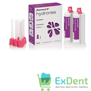 Hydrorise (Гидрорайз) Monophase Normal Set - A-силикон для несьёмных протезов (2 х 50 мл)