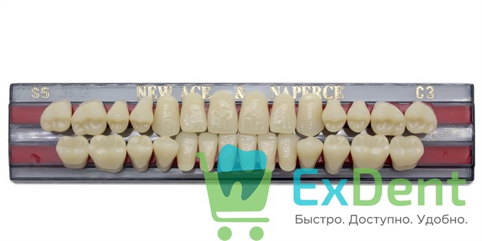 Гарнитур акриловых зубов C3, S5, Naperce и New Ace (28 шт) 18753 - фото 27479