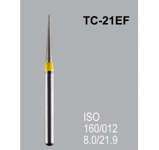 Боры алмазные Mani TC-21EF 160/014 FG - конусообразный, острый кончик, желтый (5 шт) 20930 - фото 27839