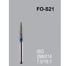 Боры алмазные Mani FO-S21 298/014 FG - пламяобразный, стрельчатый кончик, синий (5 шт) 20919 - фото 27842
