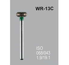 Боры алмазные Mani WR-13C 068/042 FG - колесо, круглый край, зеленый (5 шт) 20443 - фото 27845