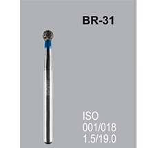 Боры алмазные Mani BR-31 001/018 FG - шарообразный, синий (5 шт) 20915 - фото 27859
