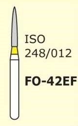 Боры алмазные Mani FO-42EF 248/012 FG - пламяобразный, стрельчатый кончик, желтый (5 шт) 20932 - фото 32679
