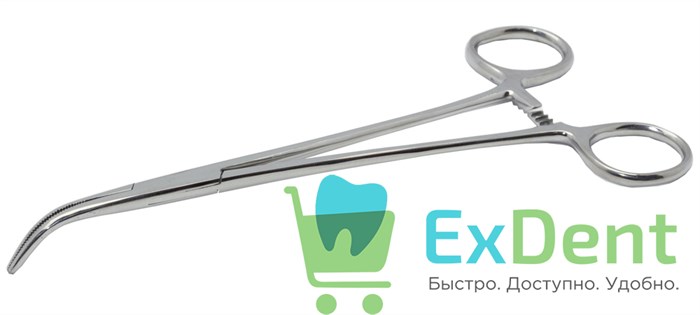 Зажим кровоостанавливающий (Москит) Микстера изогнутый (18 см) (17-592) 15723 - фото 34913