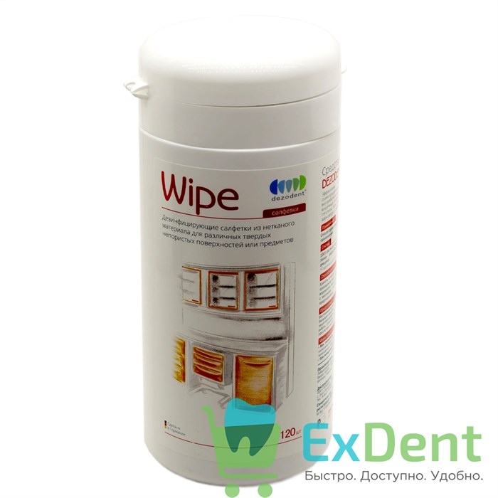 Салфетки дезинфицирующие Dezodent Wipe, банка (120 шт) 12710 - фото 1260