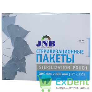 Пакеты для стерилизации JNB, 305 мм х 380 мм, самозапечатывающиеся (200 шт) 12579