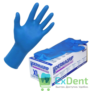 Перчатки Dermagrip XL, латексные, неопудренные, нестерильные, смотровые (100 шт) 12537