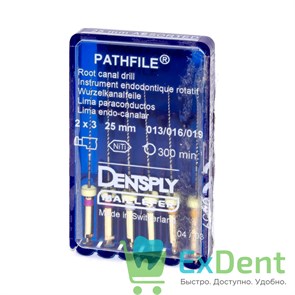 PathFile №13-19, 25 мм, Dentsply, NiTi инструмент для создания ковровой дорожки (6 шт) 20650