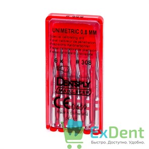 Дриль калибровочный Unimetric №308 красный Dentsply (6шт) 20886