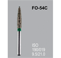 Боры алмазные Mani FO-54C 190/018 FG - пламяобразный, стрельчатый кончик, зеленый (5 шт) 20442 - фото 27843