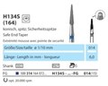 H134S-014-FG Твердосплавный финир NTI, форма коническая остроконечная, безопасная верхушка 14031 - фото 28451