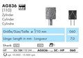 AG836-060EC-HP Бор алмазный NTI, форма цилиндр с насечками, сверхгрубое зерно 19258 - фото 32044