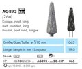 AG893-065EC-HP Бор алмазный NTI, форма бутон с насечками, сверхгрубое зерно 16801 - фото 32048