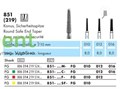 851-010SF-FG Бор алмазный NTI, форма конус круглый, с безопасной верхушкой, сверхмелкое зерно 20336 - фото 25773